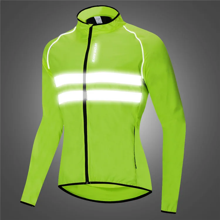 WOSAWE Ultralight Reflective Men's Cycling Jacket Long Waterproof Windproof Road Mountain Bike MTB Jackets Bicycle Windbreaker