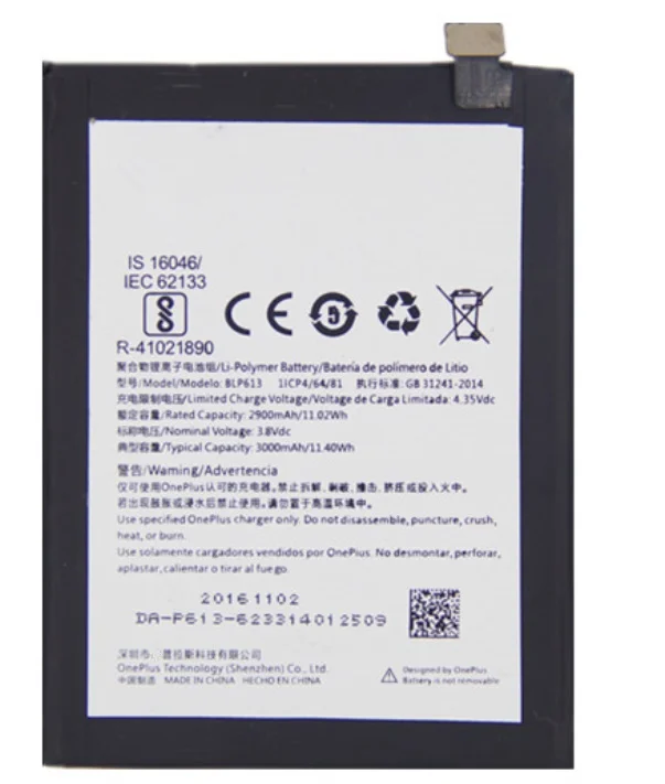 

Original Battery for OnePlus 3 One Plus 3 BLP613 High Quality Battery