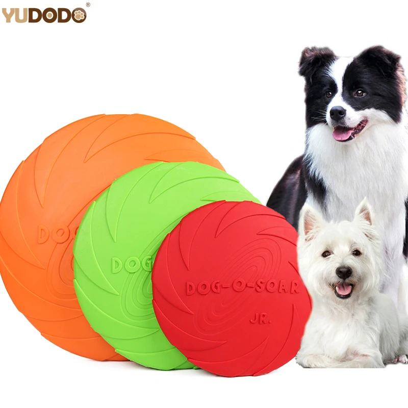 15cm/18cm/22cm Rubber Dog Toy Eco friendly Natural Flying Discs For Small Medium Large Dogs Soft