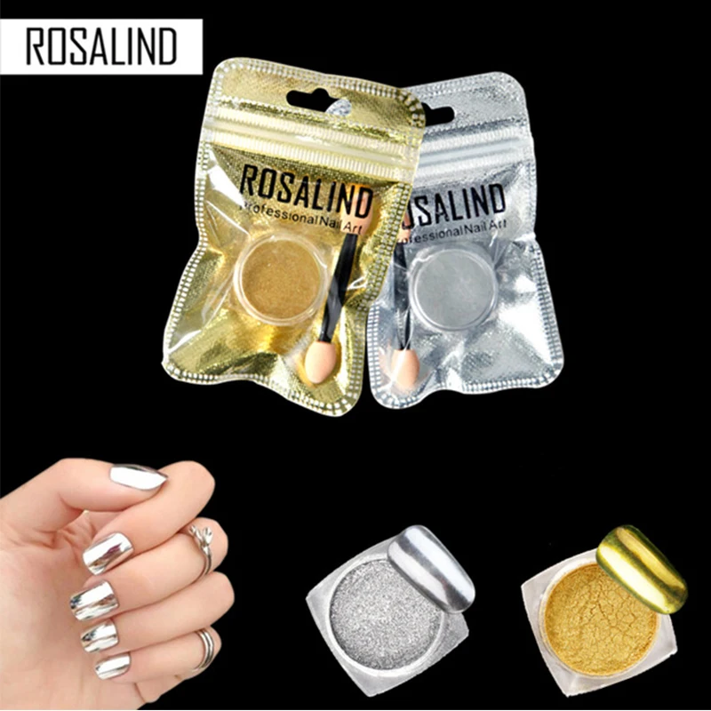 ROSALIND Magic Mirror Nail Glitter Chrome Dip Powder Polishing For Nail Decoration Spangles Design Nail Art Holographic Manicure