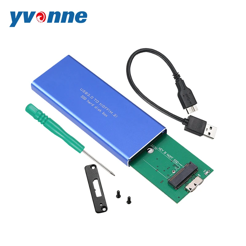 Yvonne SSD коробка USB3.0 ключ B M.2 жесткий диск корпус алюминиевый хранилище внешний для