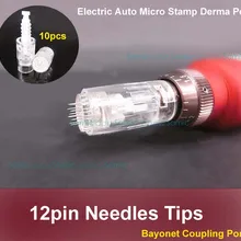 UGOIGO 10 шт. 12pin титановые иглы картриджи советы для электрического авто микро штамп Дерма ручка байонетная муфта