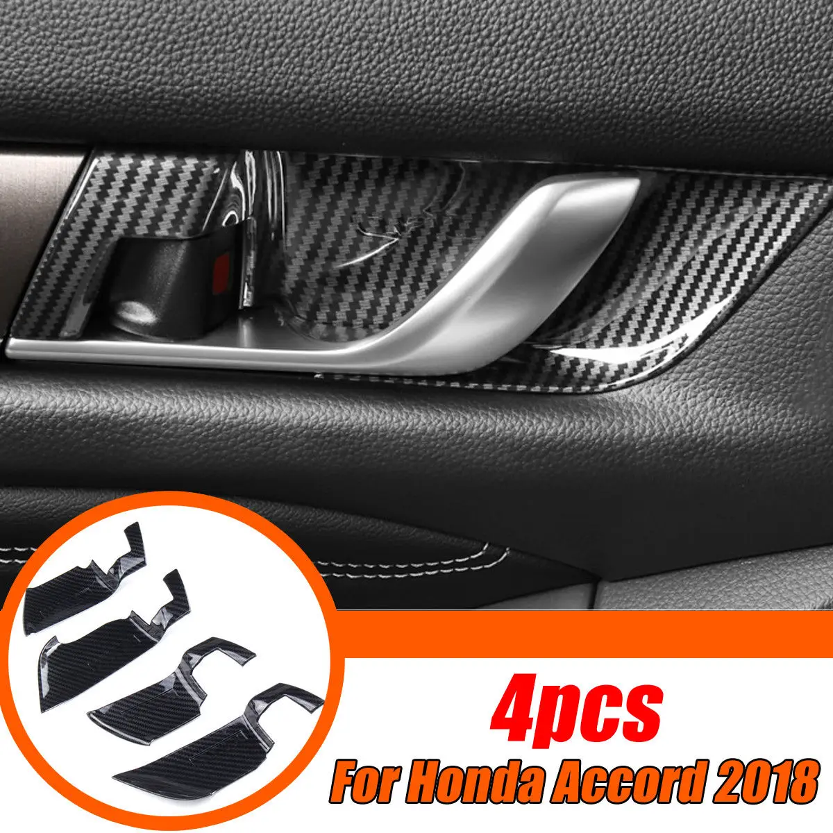 4 шт./компл. углеродного волокна салона дверные ручки чаши для Honda Accord 2018 ABS Пластик наклейки Высокое качество