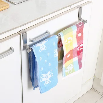 

Stainless Steel Towel Rack Cabinet Rustproof Door Back Hanging Holder Organizer Bathroom Kitchen Gadgets Cupboard Hanger Hooks