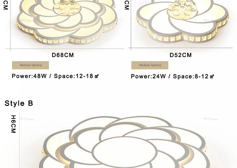 Новый диаметр 52/68/80 см с украшением в виде кристаллов светодиодные потолочные светильники для гостиной Спальня номер настенный светильник