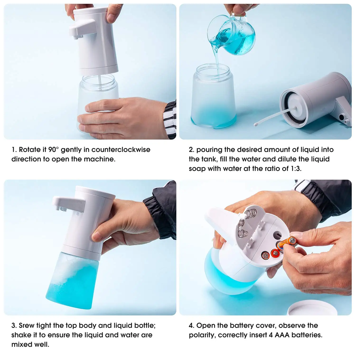 Advanced Foaming Soap Dispenser Automatic ABS Kitchen Dispenser Translucent Hand Wash Liquid Shampoo Foam Pump Infrared Sens Advanced Foaming Soap Dispenser Automatic ABS Kitchen Dispenser Translucent Hand Wash Liquid Shampoo Foam Pump Infrared Sens
