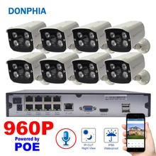 8CH камера система аудио POE 960 P ip-камера Водонепроницаемая Запись голоса ночного видения система безопасности 1.3MP система наблюдения