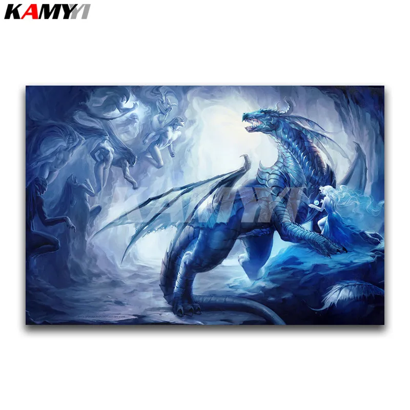 

DIY 3D Diamond painting Cartoon Full Square Diamond embroidery Cross stitch Snow Dragon Full Round Diamond mosaic beauty