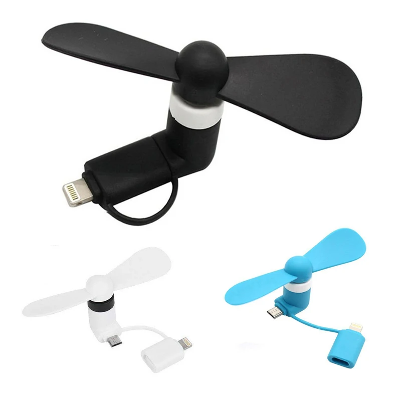 

100% tested Mini 2 in 1 Portable Micro USB Fan For iPhone 5 6 hand Fans for Samsung HTC Sony Android OTG Smartphones USB Gadget