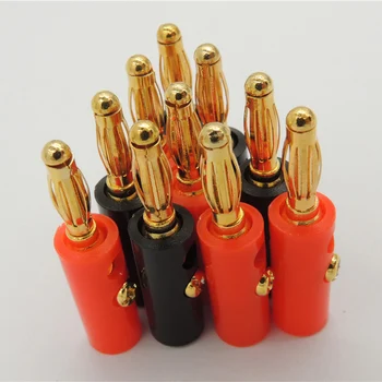 

20 Pcs Gold Plated 4mm Audio Speaker Wire Cable Screw Banana Plug male jack Connectors