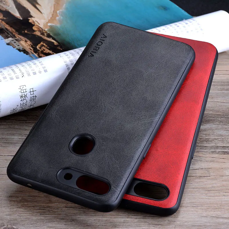 

for OPPO R15 Pro case Luxury Vintage leather Skin cover hoesje phone case for oppo r15 pro coque funda capa business style