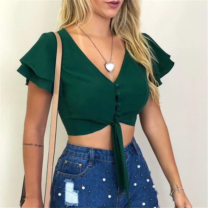 Sexy-Womens-Shirts-and-Blouses-2019-New-Summer-Ruffle-Short-Sleeve-V-Neck-Bandage-Cropped-Blouses.jpg_640x640 (3)
