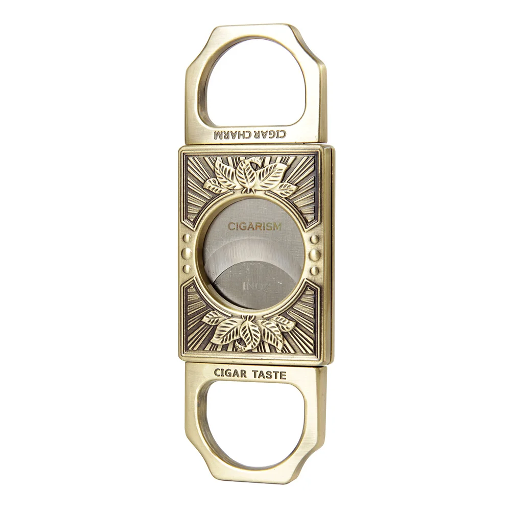 CM-J02-Brass CIGARISM Высококачественный винтажный медный Цинк-сплав сигары перфорирующий Резак Ножницы - Цвет: CM-J02-Brass