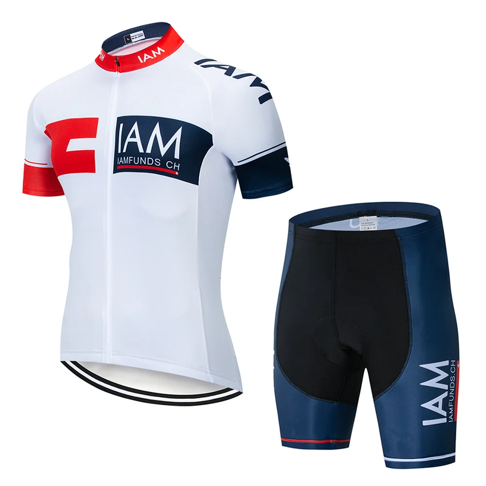 Бренд IAM классический Велоспорт Джерси нагрудник шорты полный черный нагрудник с итальянской тканью ног и 9d гель Pad велосипедная одежда - Цвет: Cycling set