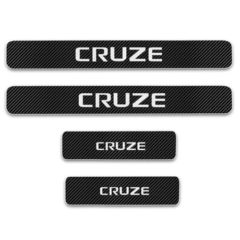 

For Chevrolet CRUZE Car Door Sill Scuff Plate Door Sill Protector Carbon fiber vinyl sticker Auto Parts Car Accessories 4PCS