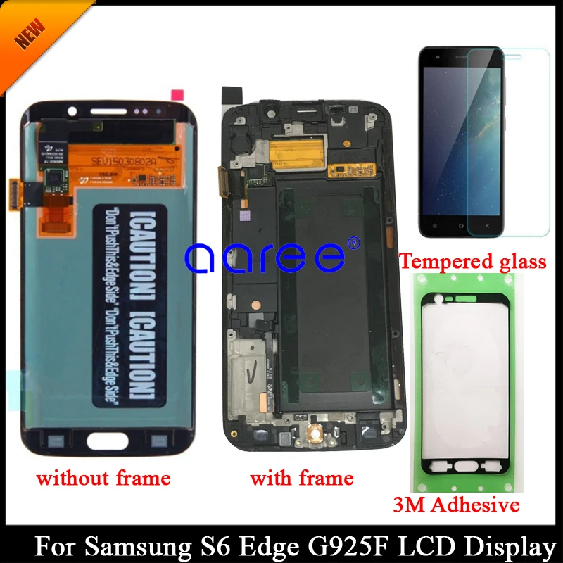 100% протестированный Super AMOLED для SAMSUNG S6 edge G925F ЖК-дисплей Samsung Edge ЖК-экран с
