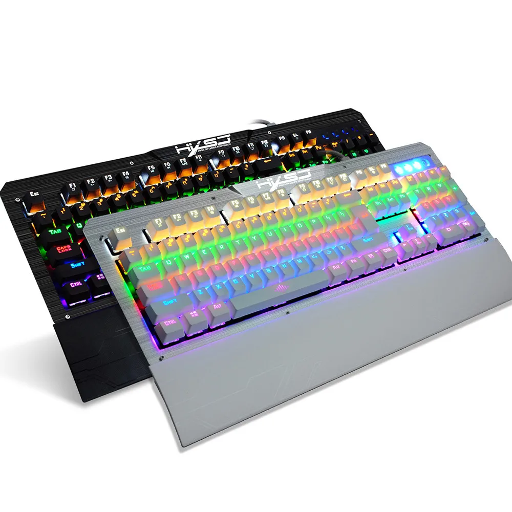 

VOBERRY RGB LED Rainbow Illuminated Backlight Wired USB Keyboard Luminous 104 Keys Ergonomic Mechanical Gamer Keyboard For PC