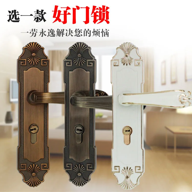 

2018 Sale Fechadura Padlock Free Shipping Manufacturers Selling European Aluminum Hand Lock Yellow Bronze Indoor Door Real Wood