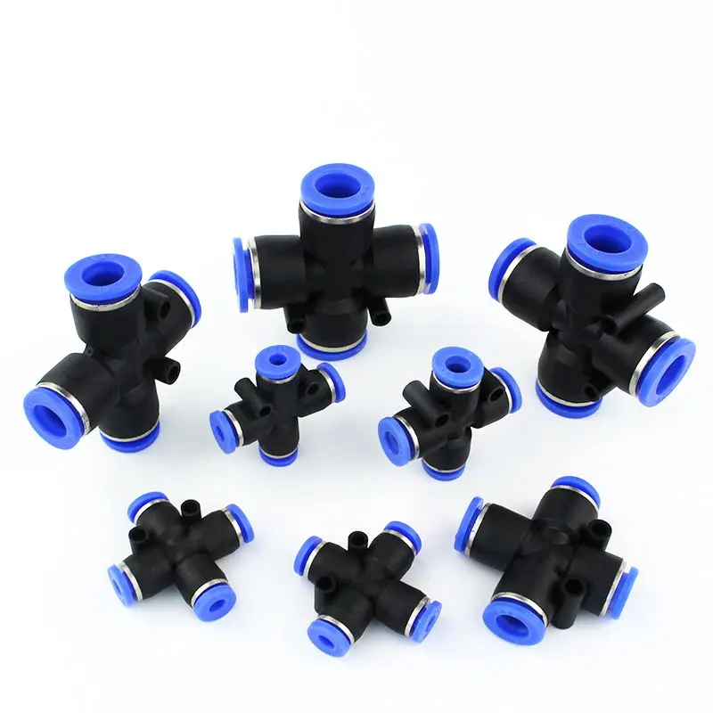 

4mm/6mm/8mm/10mm/12mm PXL Series Plastic Pneumatic Air Straight Cross Fittings Push In Pneumatic Connector