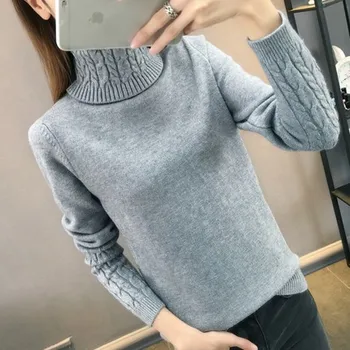 

Autumn And Winter 2018 New Styles Of High Necked Jumper Sweater Women's Bottoming Shirt Twist Sleeves Thickening Body Repair