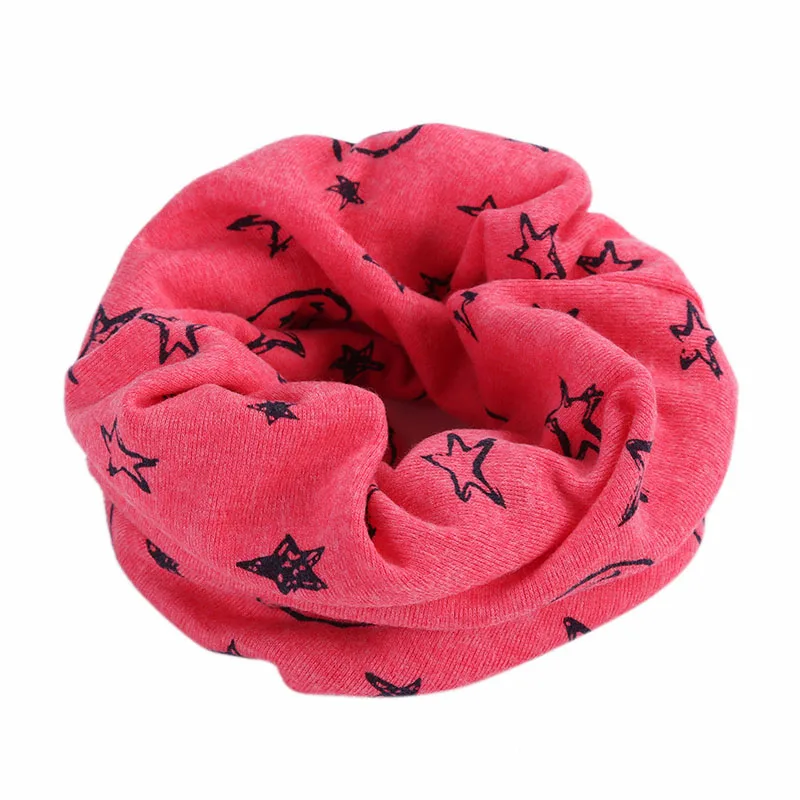 

New Fashion Boys Girls Character Cotton Scarf Cute O Ring Warm Neckwear Children Neck Scarves with Stars& Smile Faces
