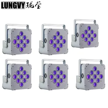 

Free Shipping 6pcs/lot 9x18w 6in1 RGBWA UV Battery Powered Wireless DMX512 LED Par Light