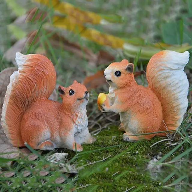 Kreatív Kertész Állati Aktív Figura Modell Mini Szimulált Mókus Állat Dísz Udvar Kerti Dekoráció - Image 4