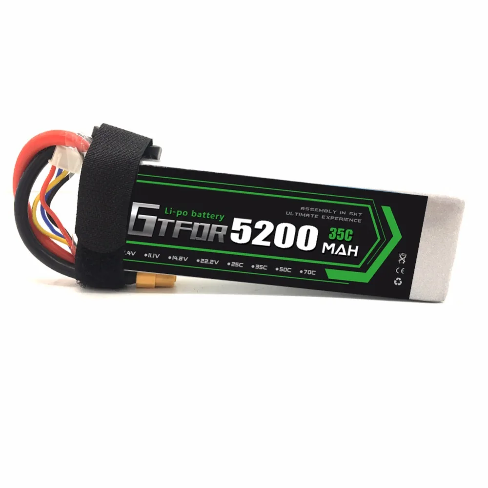 GTFDR 14 8 V 4S 5200mAh 35C Max70C RC LiPo Battery батареи для вертолета квадрокоптера лодки
