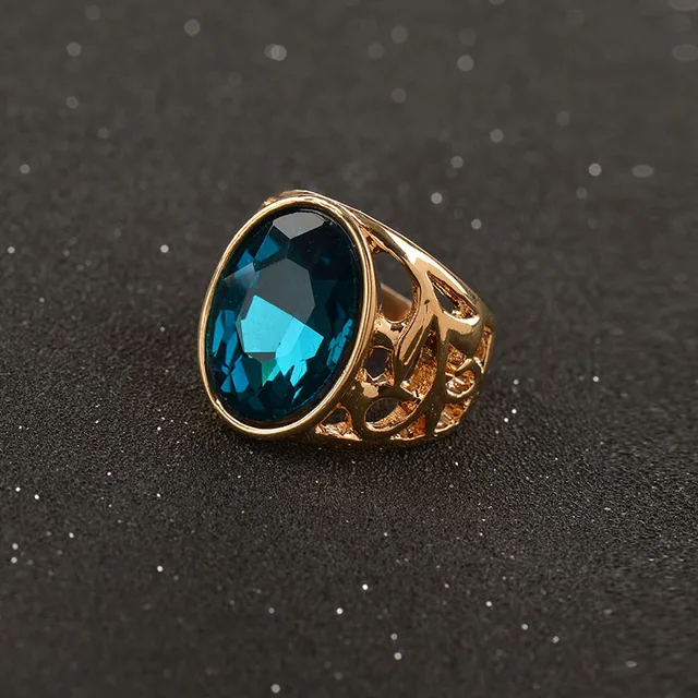 Фото винтажное мужское кольцо байкерское с синим камнем искусственное