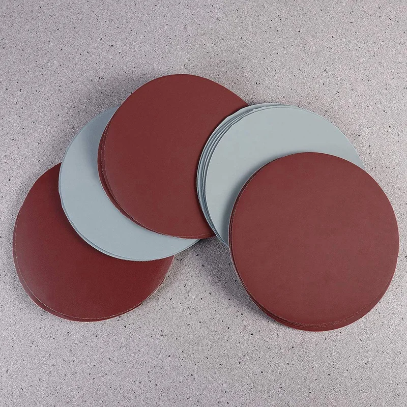 BMBY-25Pcs 5 Inch Round Sanding Discs Sandpaper Circular Pads Grit Wet And Dry Sandpaper Assortment Drywall Sanding Paper(Red