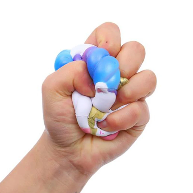 Каваи красочный Единорог мягкое моделирование кукла хлеб ароматизированный медленно поднимающийся мягкая сжимающая Игрушка снятие стресса для забавных детей подарок