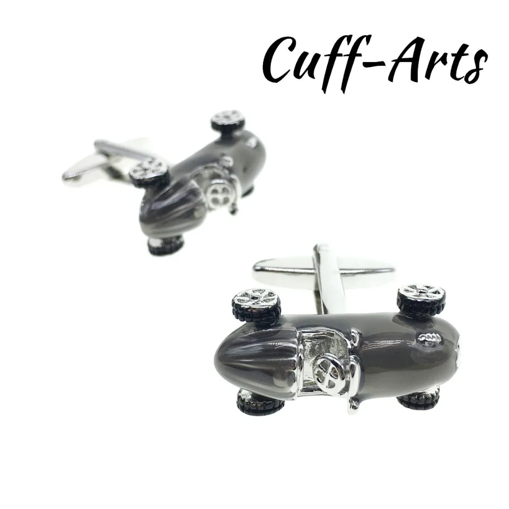 

Cuffarts Vintage Luxury Cufflinks For Mens Retro Style Metallic Silver Motor Racing Car High Quality Gift For Men C10120