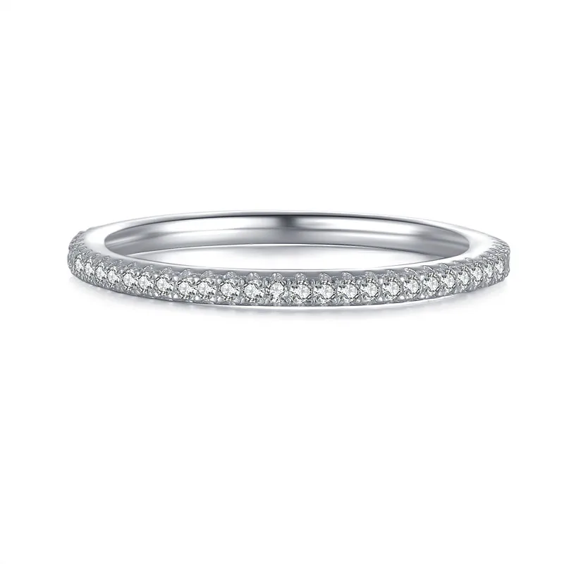 COLORFISH 1,5 мм Настоящее серебро 925 проба полное обручальное кольцо вечности микро Pave кубического циркония арт-деко обручальное свадебное кольцо