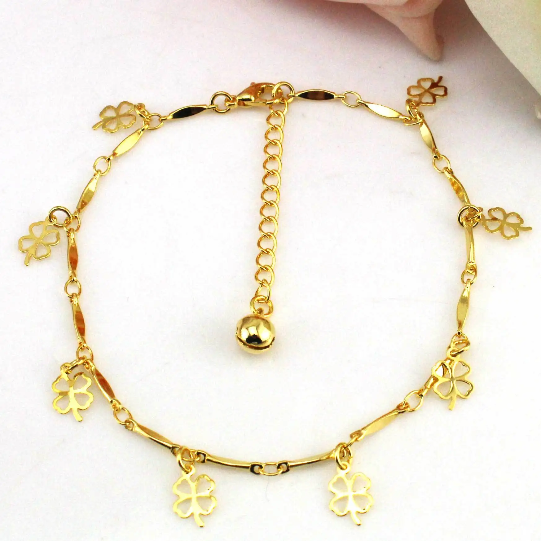 Gold Anklet Clover Cute Leg Bracelet Foot font b Jewelry b font Ankle Bracelets for Women