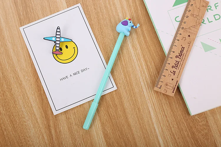 Adorável dos Desenhos Artigos de Papelaria Material de Escritório Criativo Elefante Neutro Caneta Animados Aprendizagem Água Assinatura 24 Pçs 5 água caneta material de escritório assinatura caneta