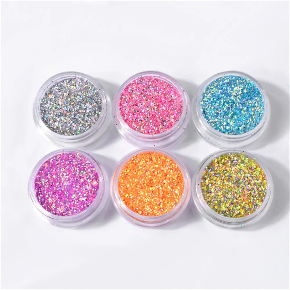 INNAIL 6 коробок шестигранные гвоздь Сияющий Мерцающий Блеск Советы Розовый Белый синий смешанный размер 3D сделай сам маникюр Дизайн ногтей украшения