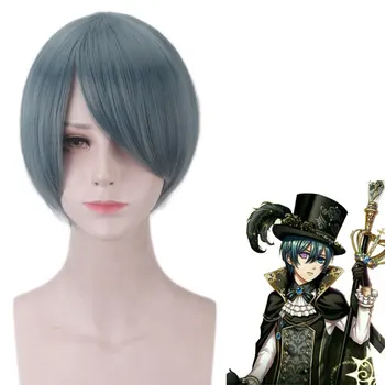 

Ciel Phantomhive Wig Black Butler Book of the Atlantic Hair 30 CM Blue Heat Resistant Synthetic Cosplay Wig Black Butler