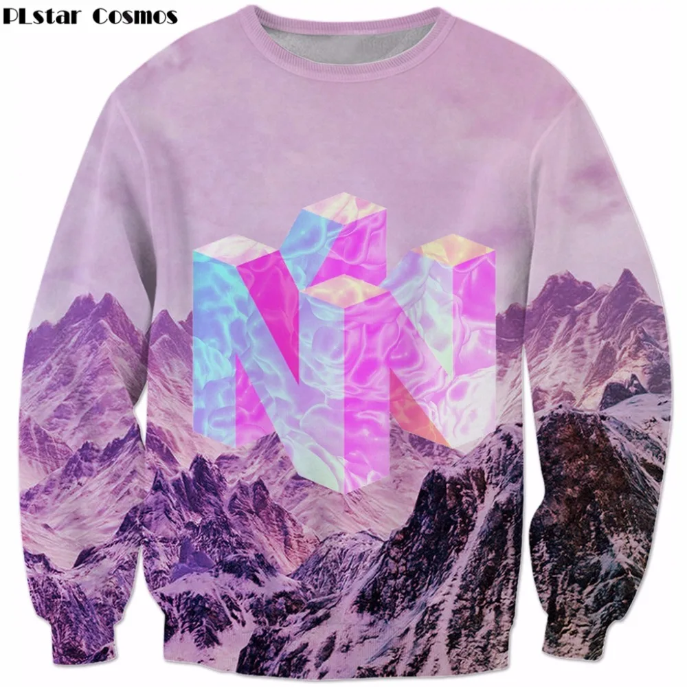 Новинка 2019 модные мужские пуловеры PLstar Cosmos Nintendo 64 Vaporwave коллекция Snow Mountain