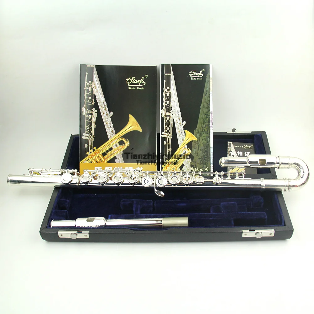 new 16 open hole silver plated flute with Split E mechanism offset and