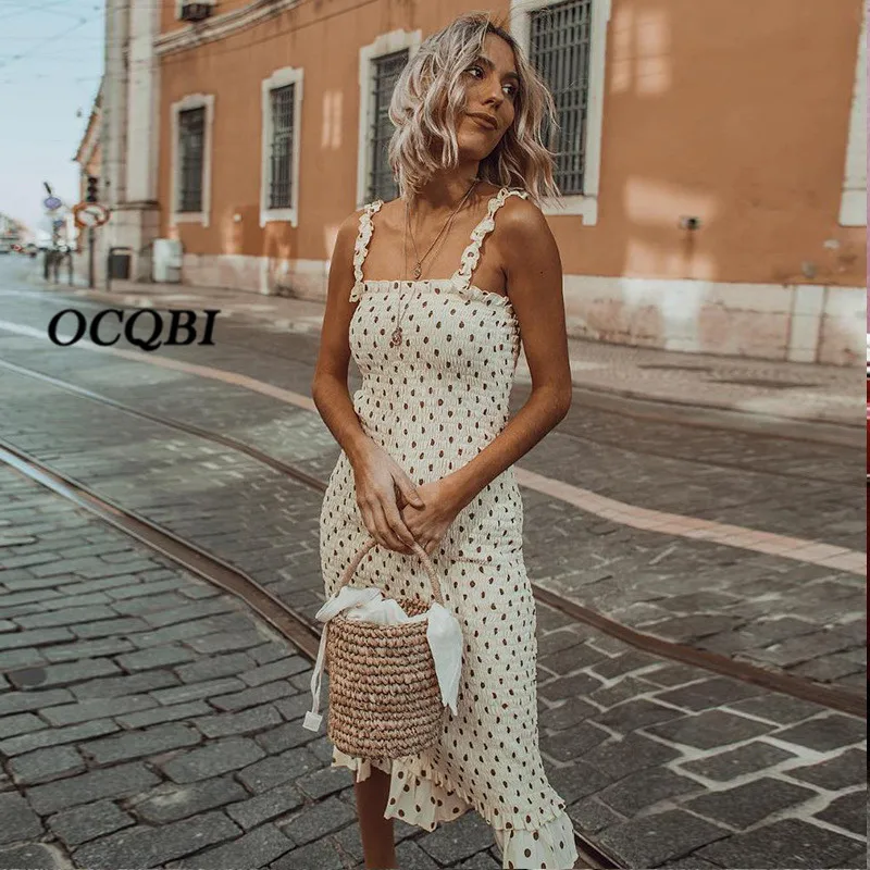 Летнее женское платье 2019 винтажные элегантные платья в горошек облегающее