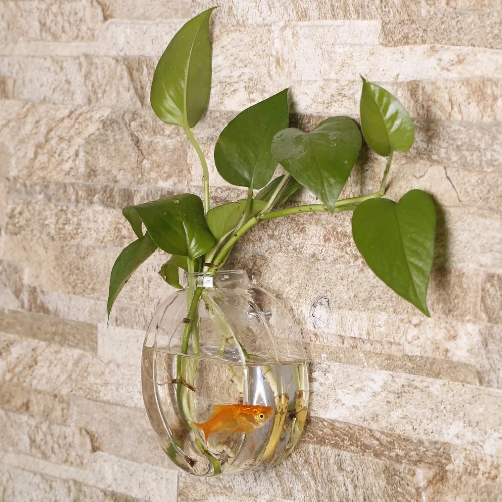 В форме подсолнуха прозрачная настенная подвесная гидропонная ваза контейнер растение цветок стеклянная бутылка домашний офисный, Свадебный декор