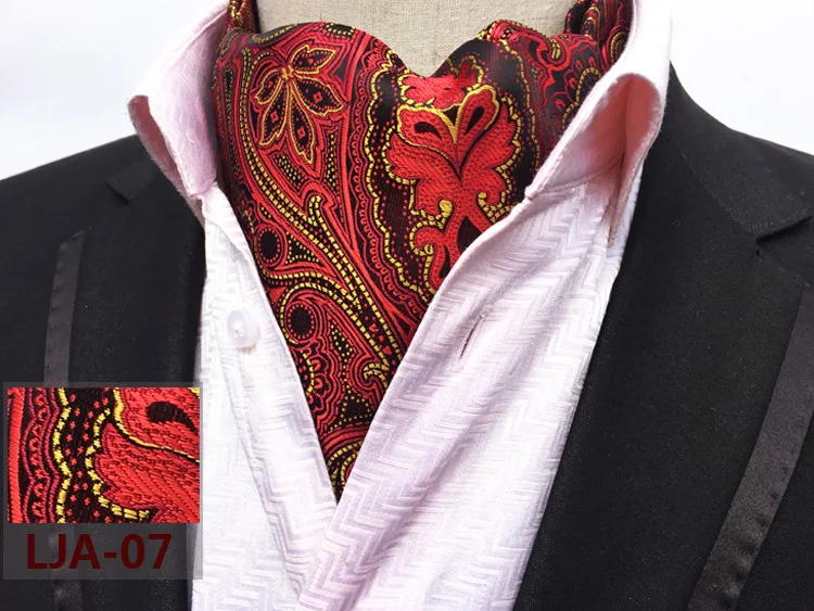 Ricnais качественный мужской галстук Аскот, винтажный цветочный жаккардовый шелковый галстук с узором пейсли, галстук с завязками, британский стиль