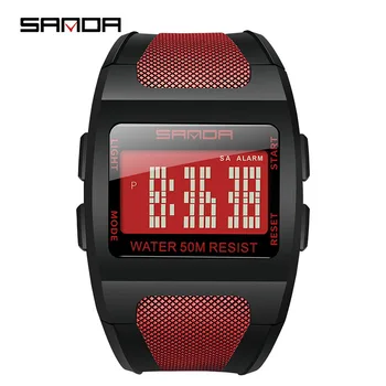 

SANDA Creative Led Digital Sports Watch Men Waterproof Military Clock Outdoor Student YOUNG Alarm Hours Relogio Masculino 2019