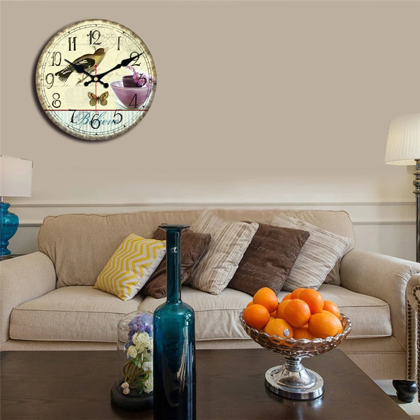 Настенные часы MEISTAR с природным пейзажем, птички, сорока, дизайн, модные бесшумные, для учебы, офиса, кухни, домашнего декора, художественные настенные часы