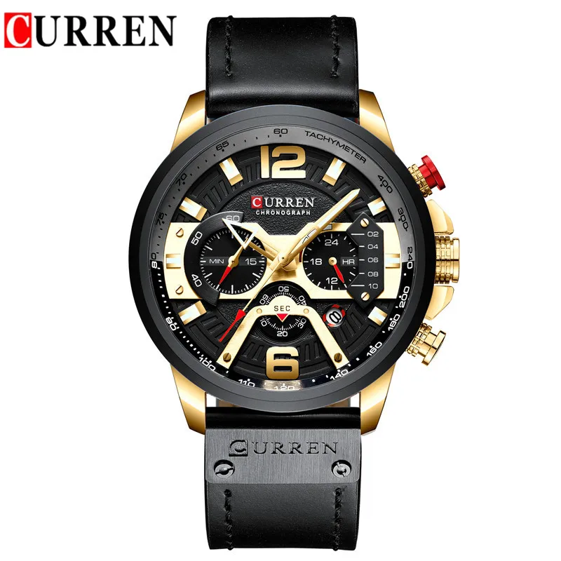 CURREN 8329 Relogio Masculino спортивные часы для мужчин лучший бренд класса люкс кварцевые мужские часы с хронографом и датой военные водонепроницаемые наручные часы - Цвет: CU832904 without box