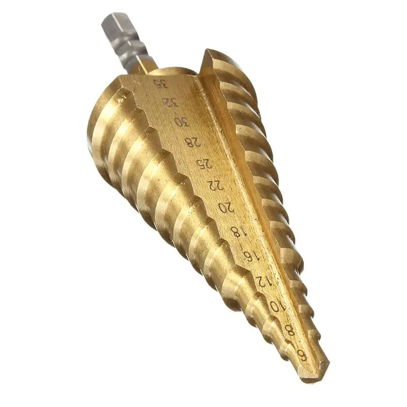 Core Drill Bit High Speed Steel Titanium Step Drill Bit for Wood 6 35mm