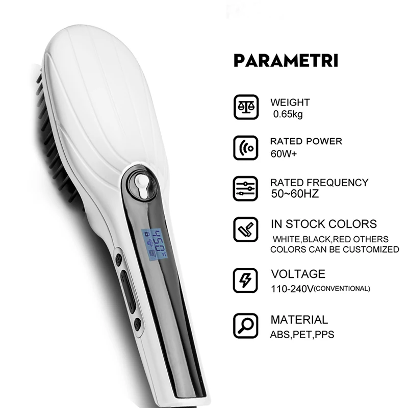 Alisador de Cabelo Escova para Barba Vapor Cerâmica Alisamento Ferro Pente Aquecimento Rápido Elétrico Wanter Ionic Alisador Cabelo 14 Ferros alisamento