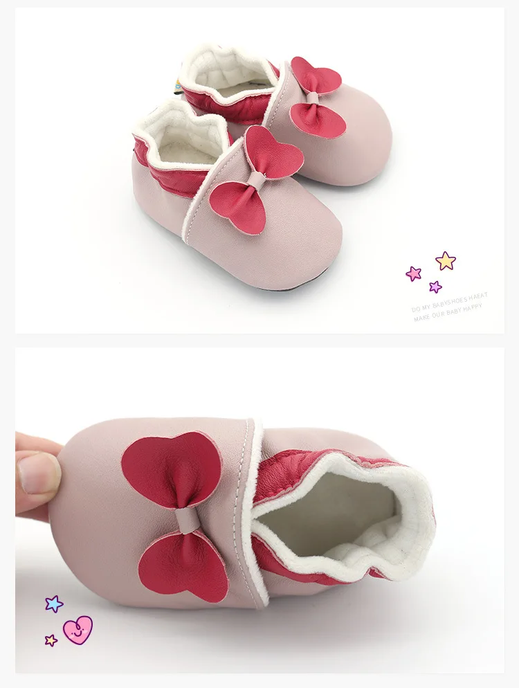 Милая обувь для малышей с животными из натуральной кожи с плюшевой подкладкой; детские мокасины; нескользящая обувь для первых ходунки;