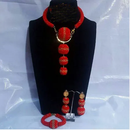 africano joias moda colar conjunto grande coral 05