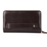 Business Genuine Leather Clutch Wallet Men Long Leather Phone Bag Purse Male  Large Size Handy Coin Wallet Card Holder Money Bag 2